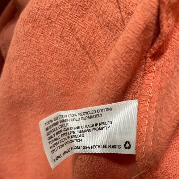 NWT UNIVERSAL THREADS Apricot Orange Flutter Sleeve Button Down Dress Size XXL - Picture 8 of 9